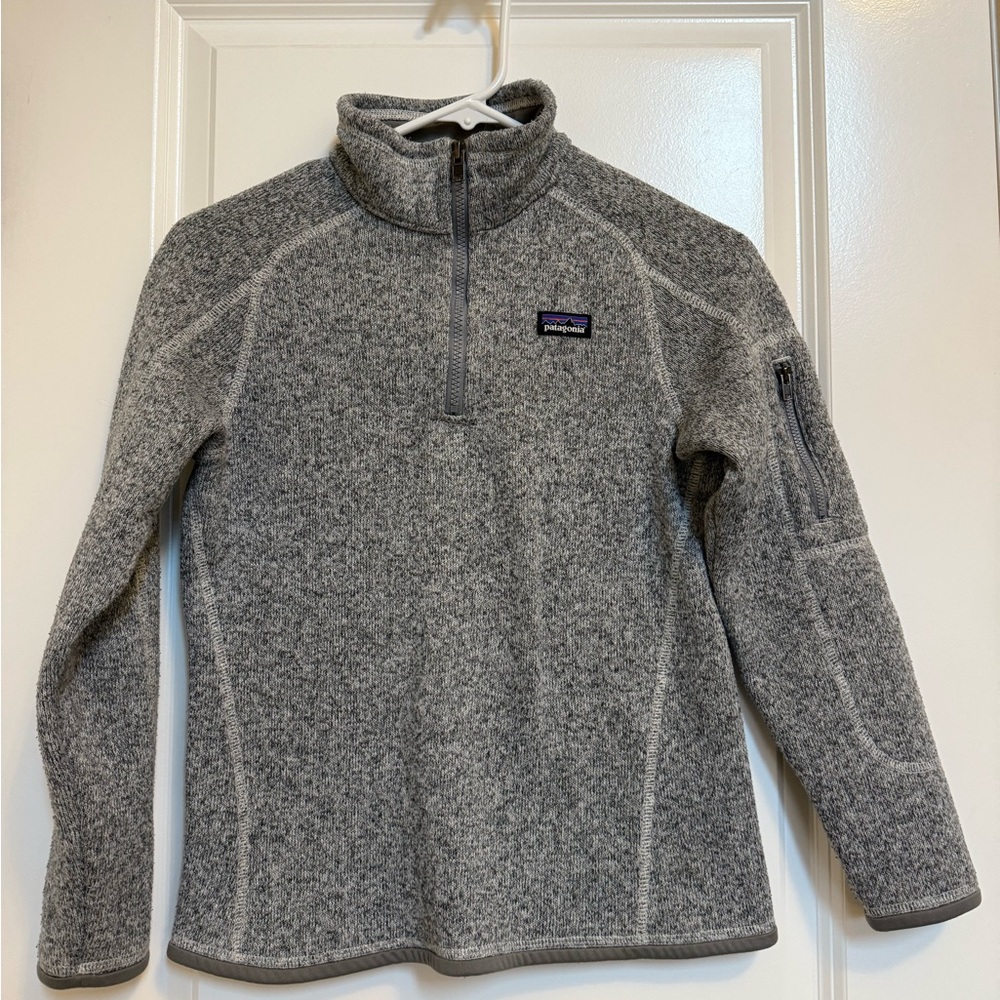 Kids Patagonia Better Sweater 1/4 Zip Fleece SIZE L (12) Gray Grey